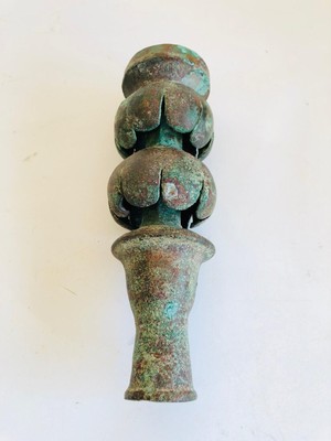 Bronze top of stand for lamp or incense burner (lower half)