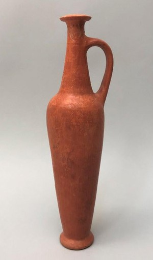 Red Lustrous Wheelmade Ware Spindle Bottle 2