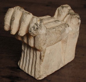Limestone votive chariot