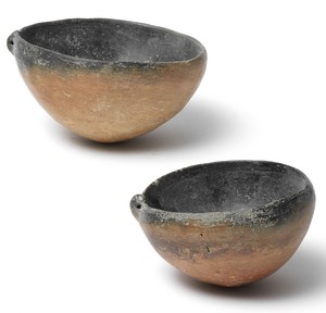 2 black topped bowls