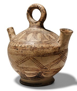 White Painted Ware Askos with copper-ingot decoration