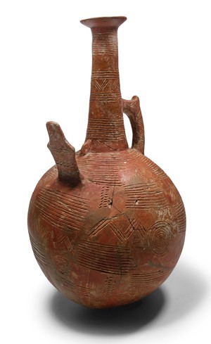 Large gourd jug with plank figure