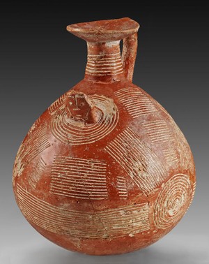 bottle with attached plank figure.